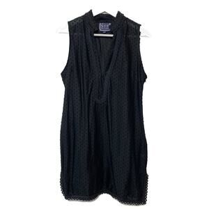 Sail to Sable Classic Tunic Dress Swiss Dot Black Mini Sleeveless Cotton 2